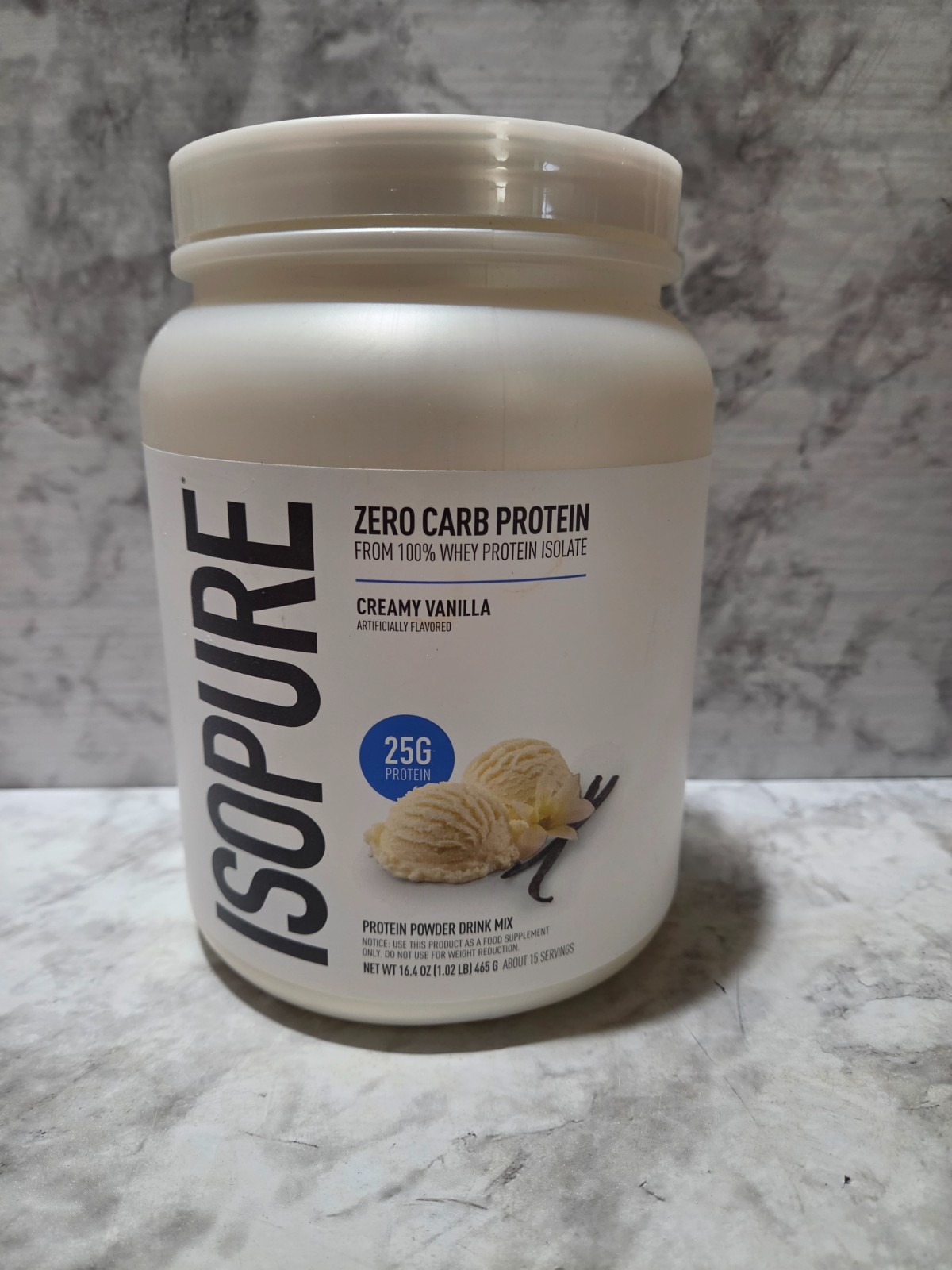 Isopure Zero Carb 25g Protein Powder Creamy Vanilla 16 OZ 1/2028