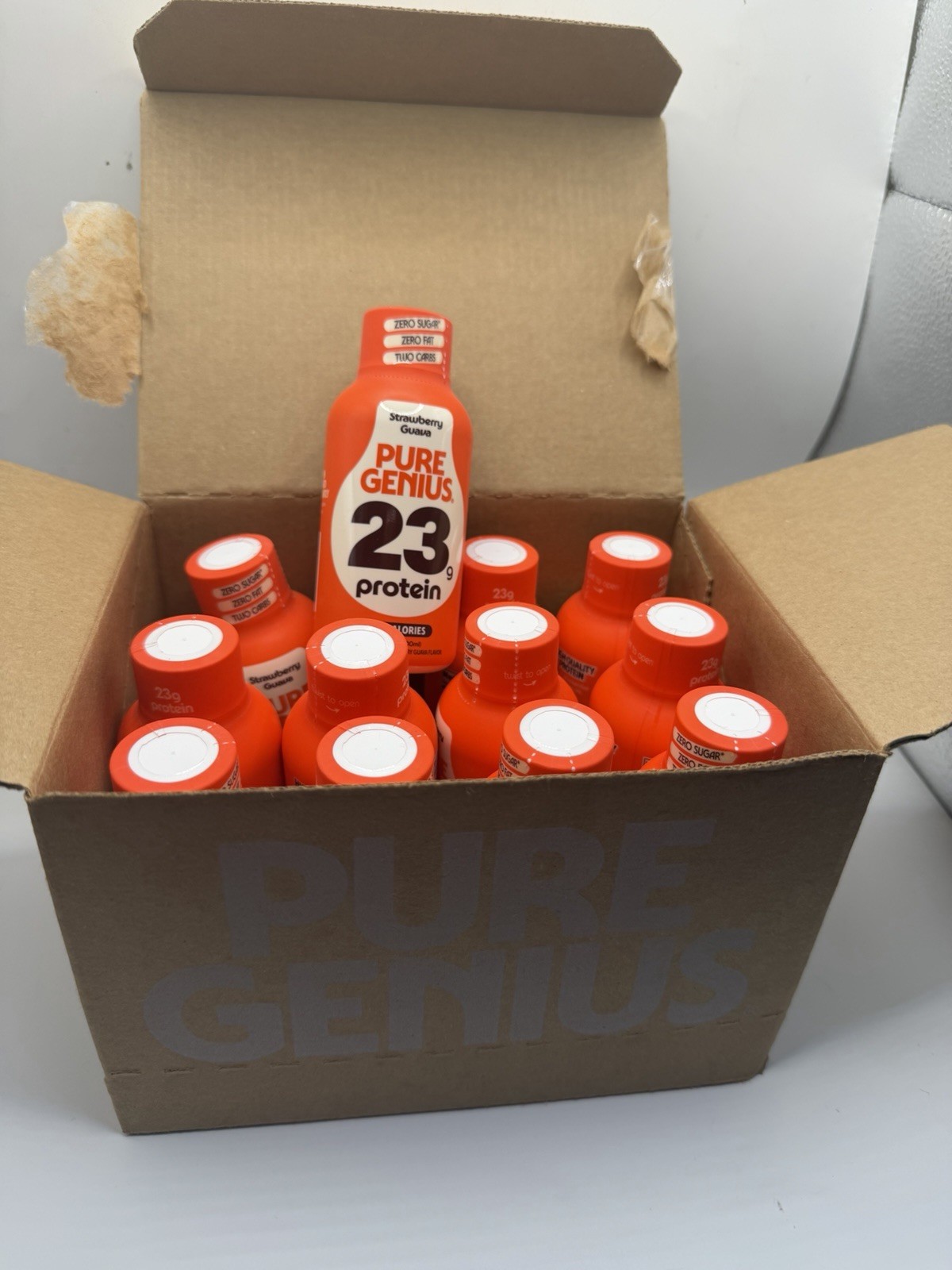 Pure Genius Liquid Protein Shot Strawberry Guava – 3.38 floz/12pk