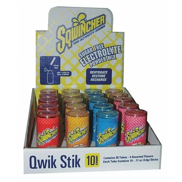 Sqwincher 159060119 Qwik Stik Powder Mix ZERO Assorted Flavors (0.11 oz) (Case)