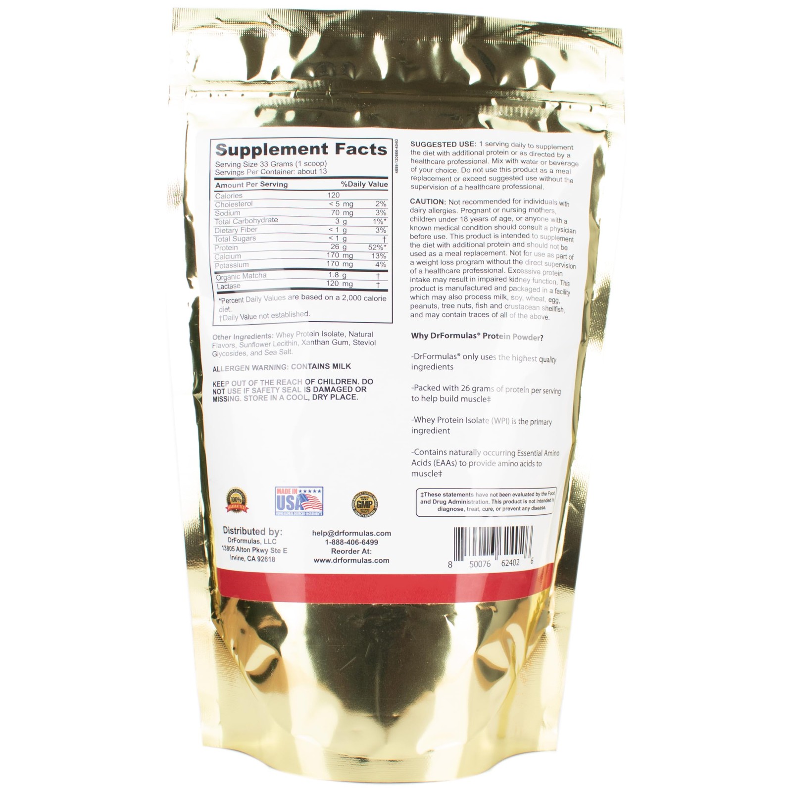 DrFormulas Lactose Free Whey Protein Isolate Powder with 1 Pound (Pack of 1)