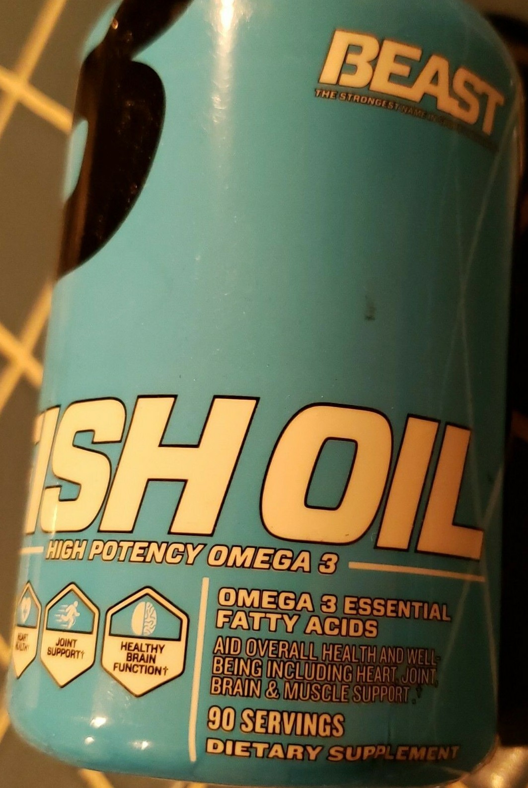 BEAST Sports – FISH OIL High Potency Omega 3 – CITRUS 90 Softgels – Exp 7/2025