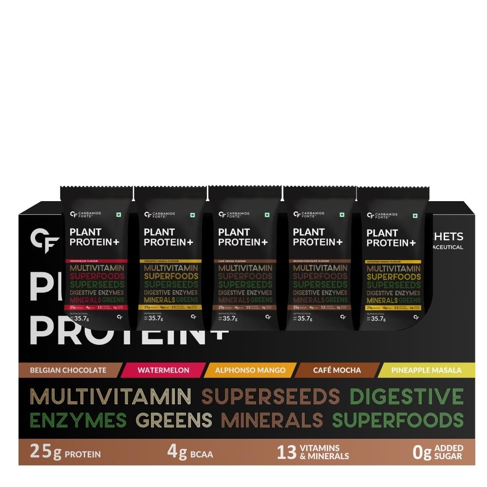 Carbamide Forte Plant Protein Powder:Multivitamin, Minerals,Superfoods 5 Flavors