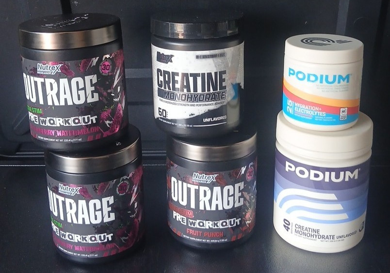NUTREX OUTRAGE Extreme Pre-Workout Ultra Stim 215 Servings Total Podium Creatine