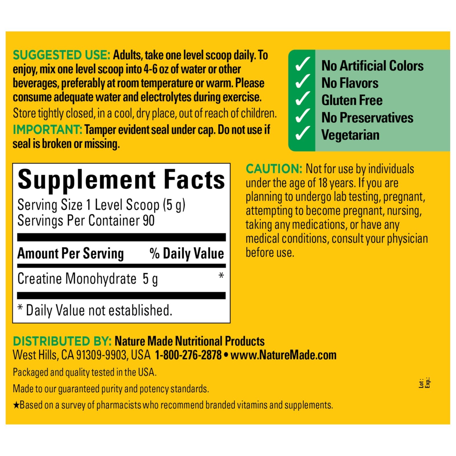 Micronized Creatine Monohydrate Powder 5g – Unflavored Muscle Support Drink Mix,