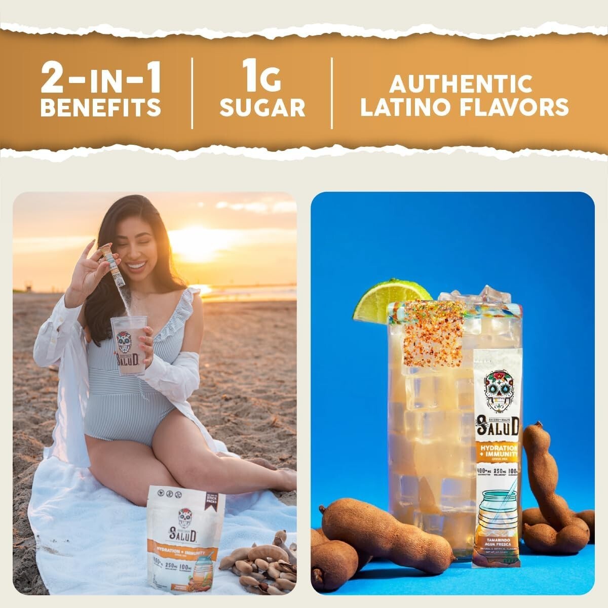 2-in-1 Hydration Packets with Immunity-Boosting Electrolytes, 15 Servings