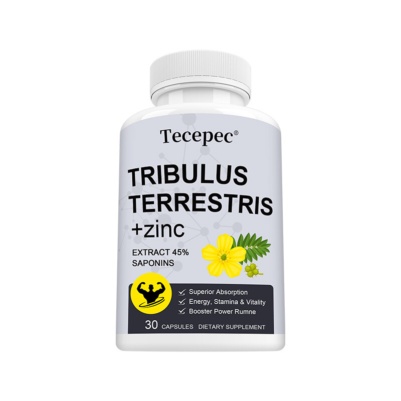 Tribulus Terrestris 1500mg Per Serving Minimum 45% Saponins with Zinc