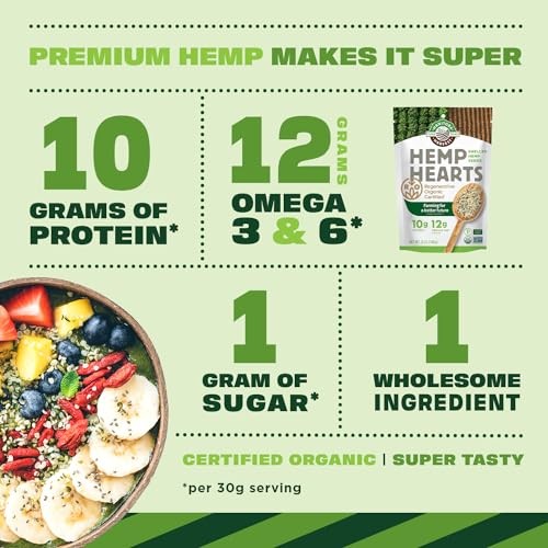 Manitoba Harvest Organic Hemp Hearts Protein Supplement Powder 12 Ounce