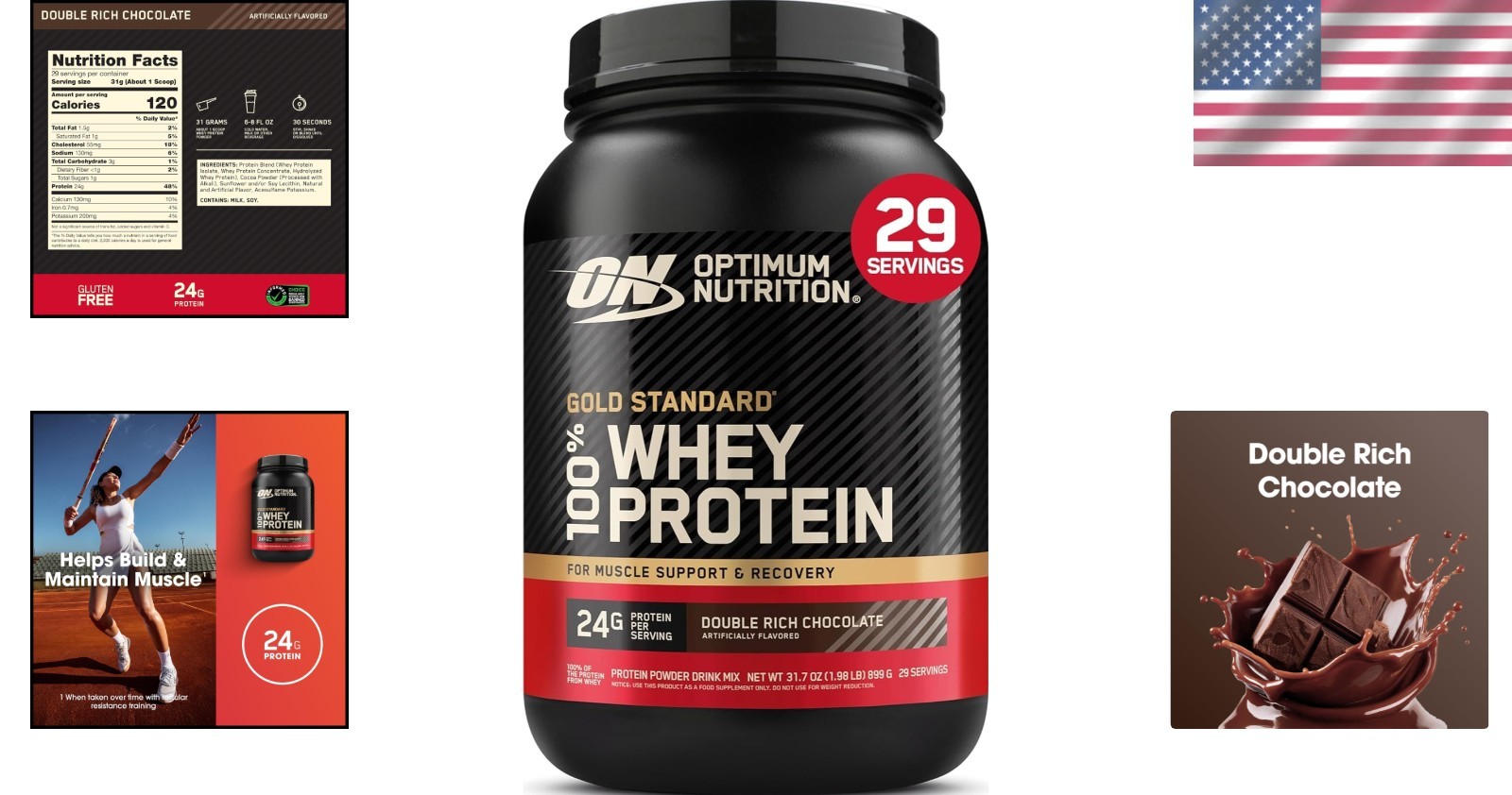 Whey Protein Powder Gluten Free Keto Muscle Growth Post-Workout 2 lb