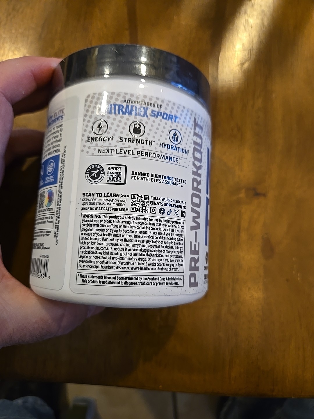 Nitraflex Sport Pre-Workout Powder 20 Servings – Blue Raspberry Exp 07/2027