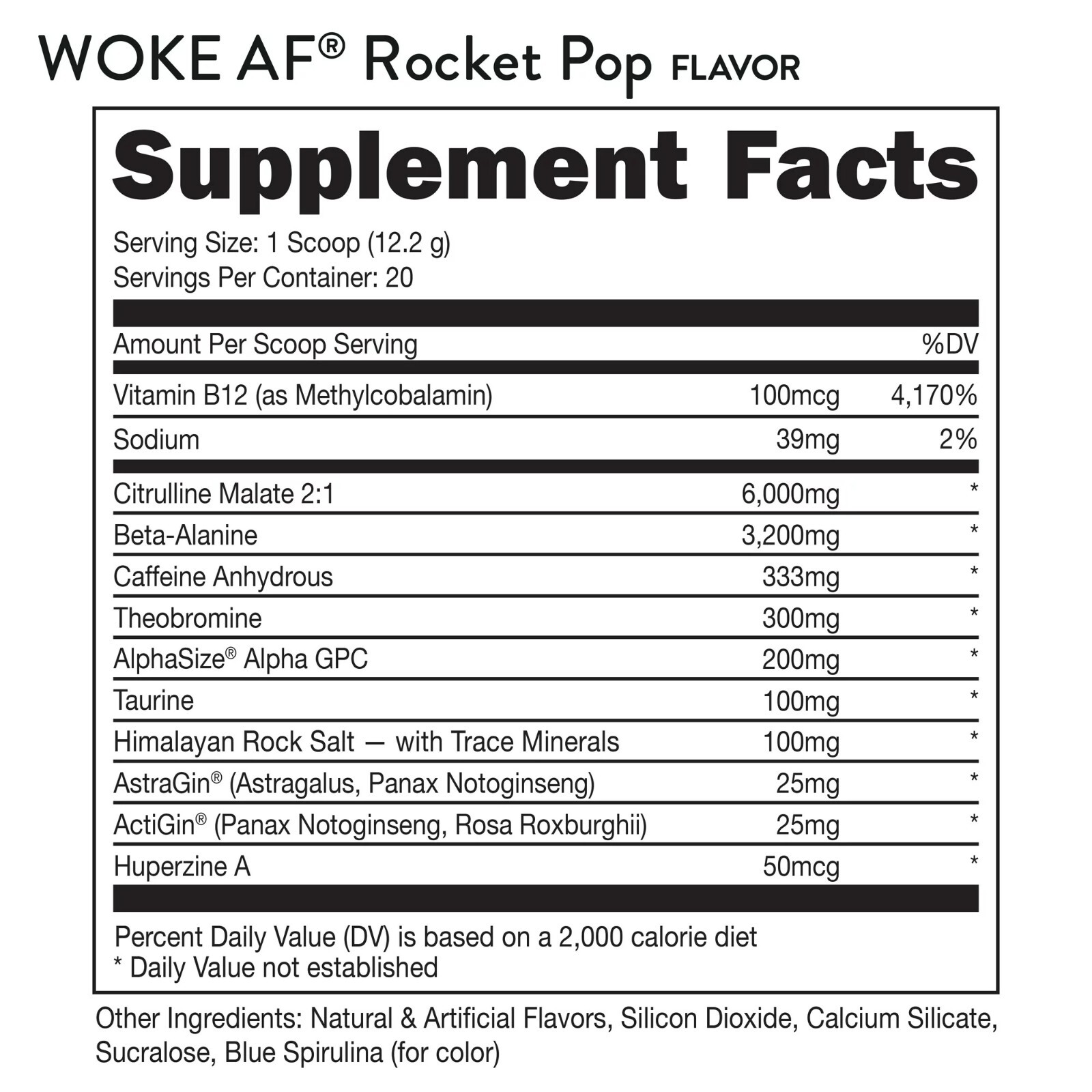Bucked Up Woke AF ‘MERICA ROCKET POP Pre-Workout Powder – 8.6oz