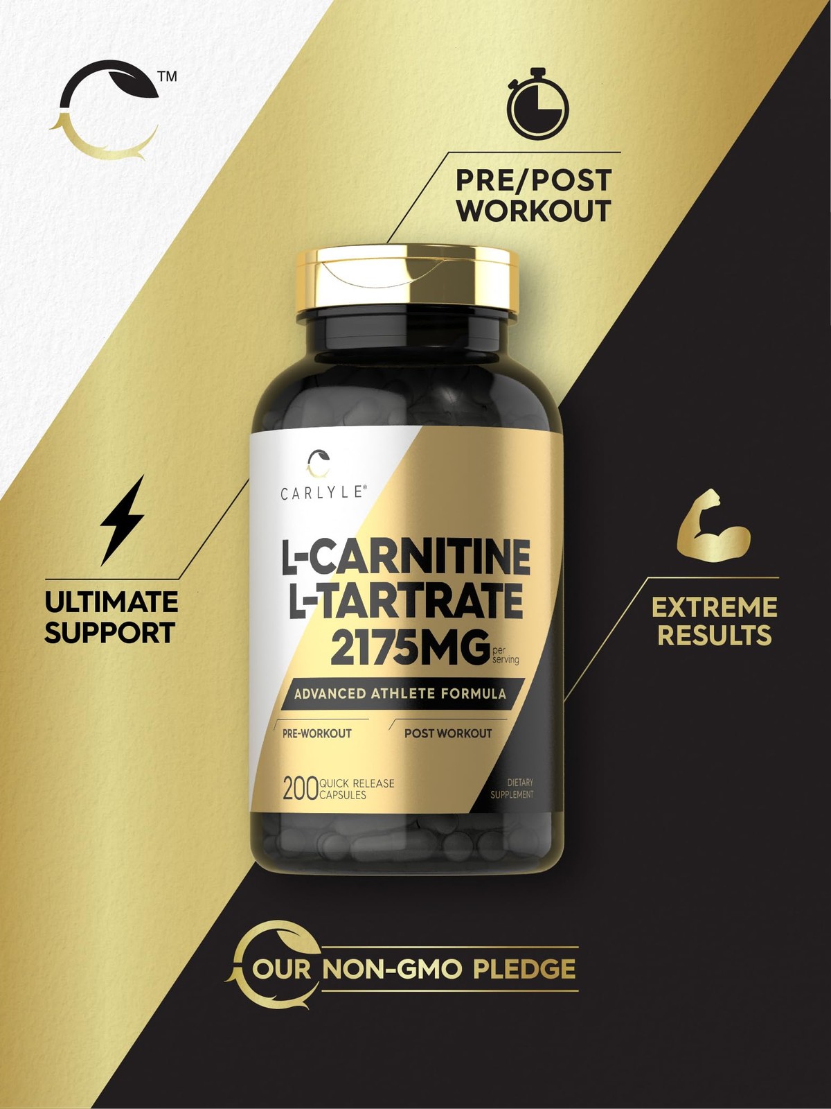 Carlyle L Carnitine Tartrate 2175Mg 200 Capsules Advanced Athlete Formula