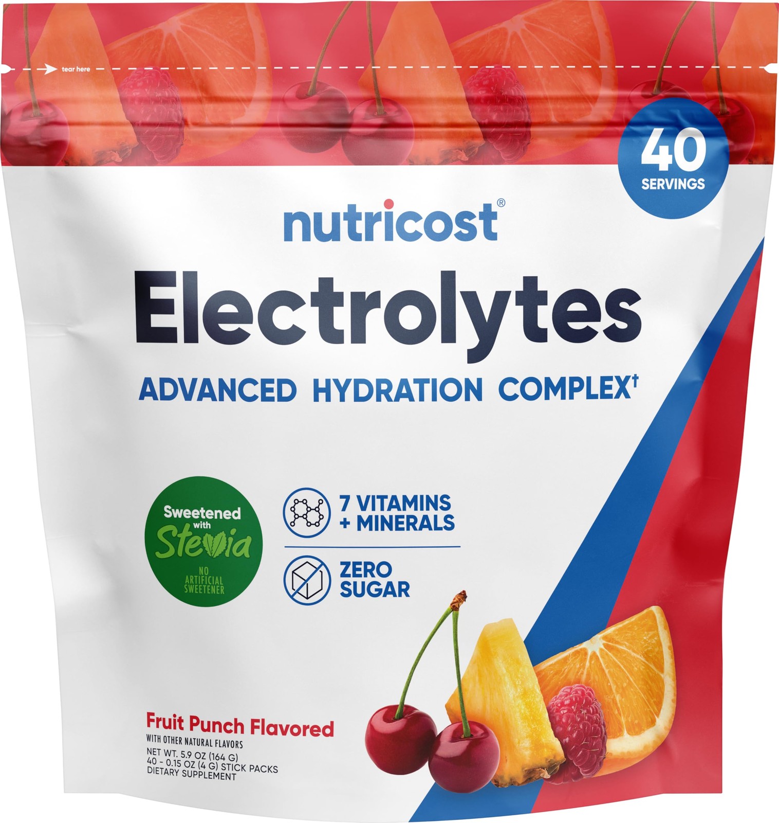 Nutricost Electrolytes Complex, Fruit Punch Flavored, 5.6 Ounce (Pack of 1)
