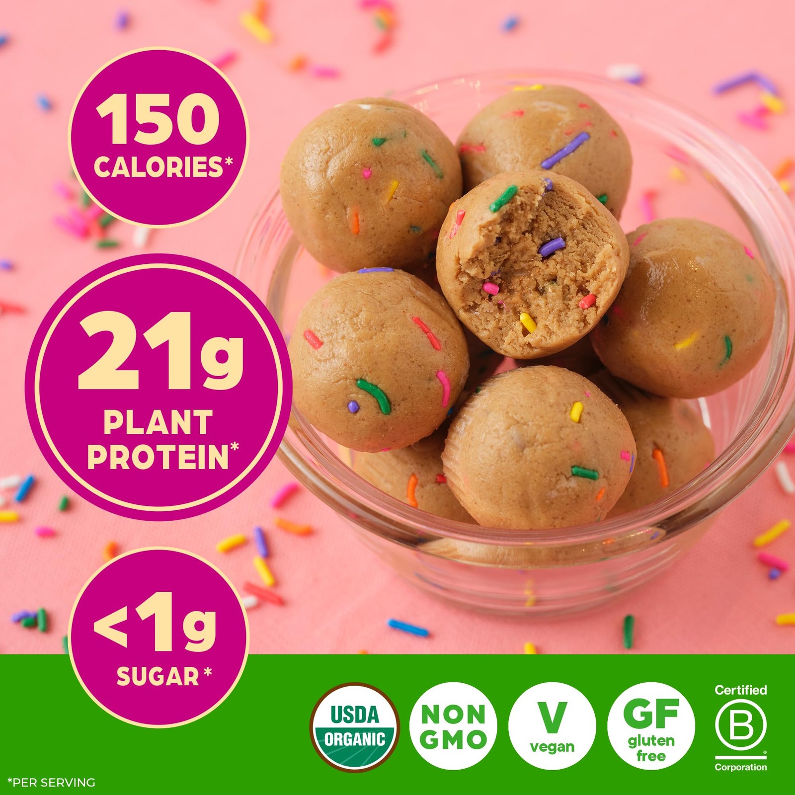 Orgain Organic Vegan Protein Powder Birthday Cake – 21G Plant Based Protein 7G