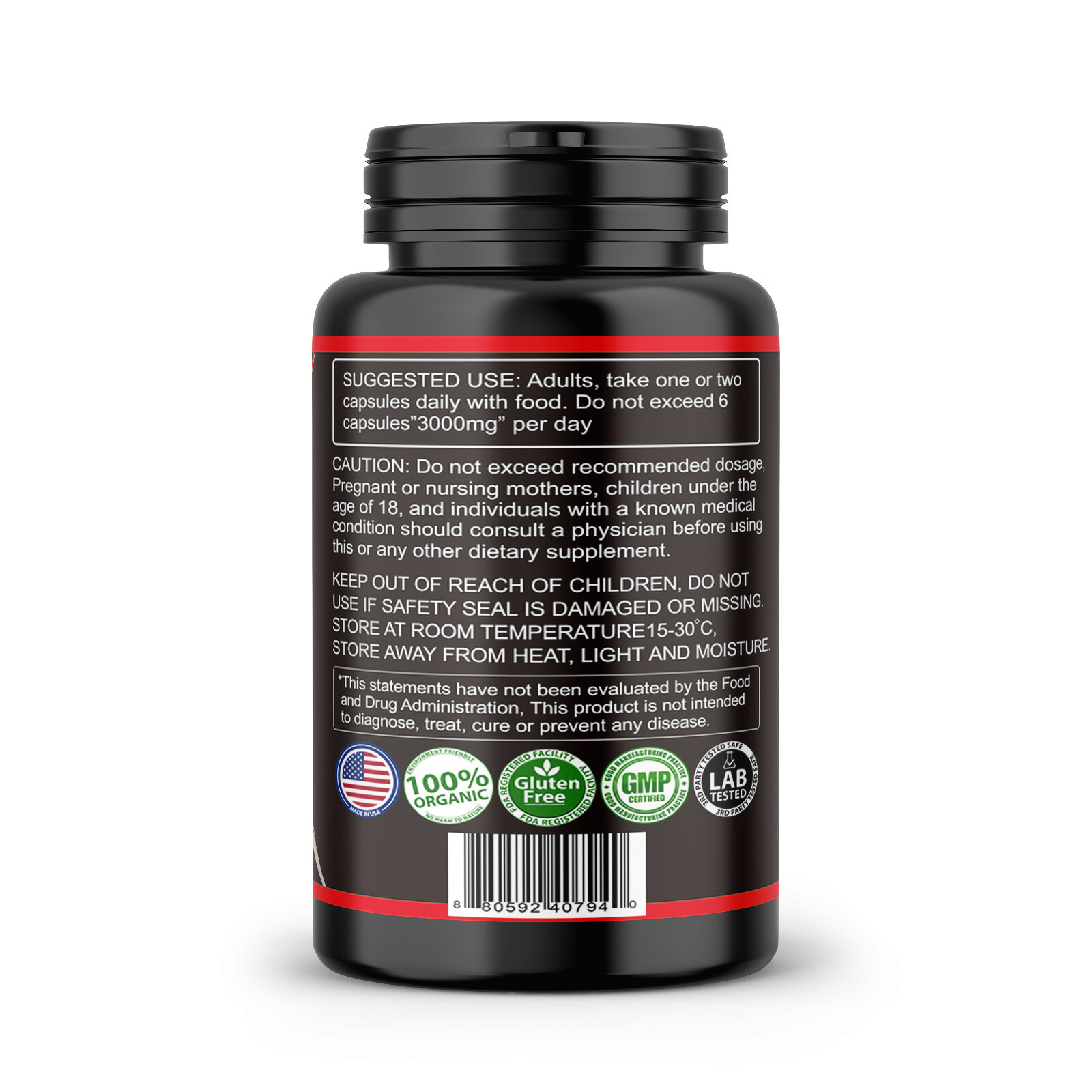TRIBULUS TERRESTRIS 96% SAPONINS WORK OUT SUPPLEMENT ORGANIC NON GMO 180 CAPSULE