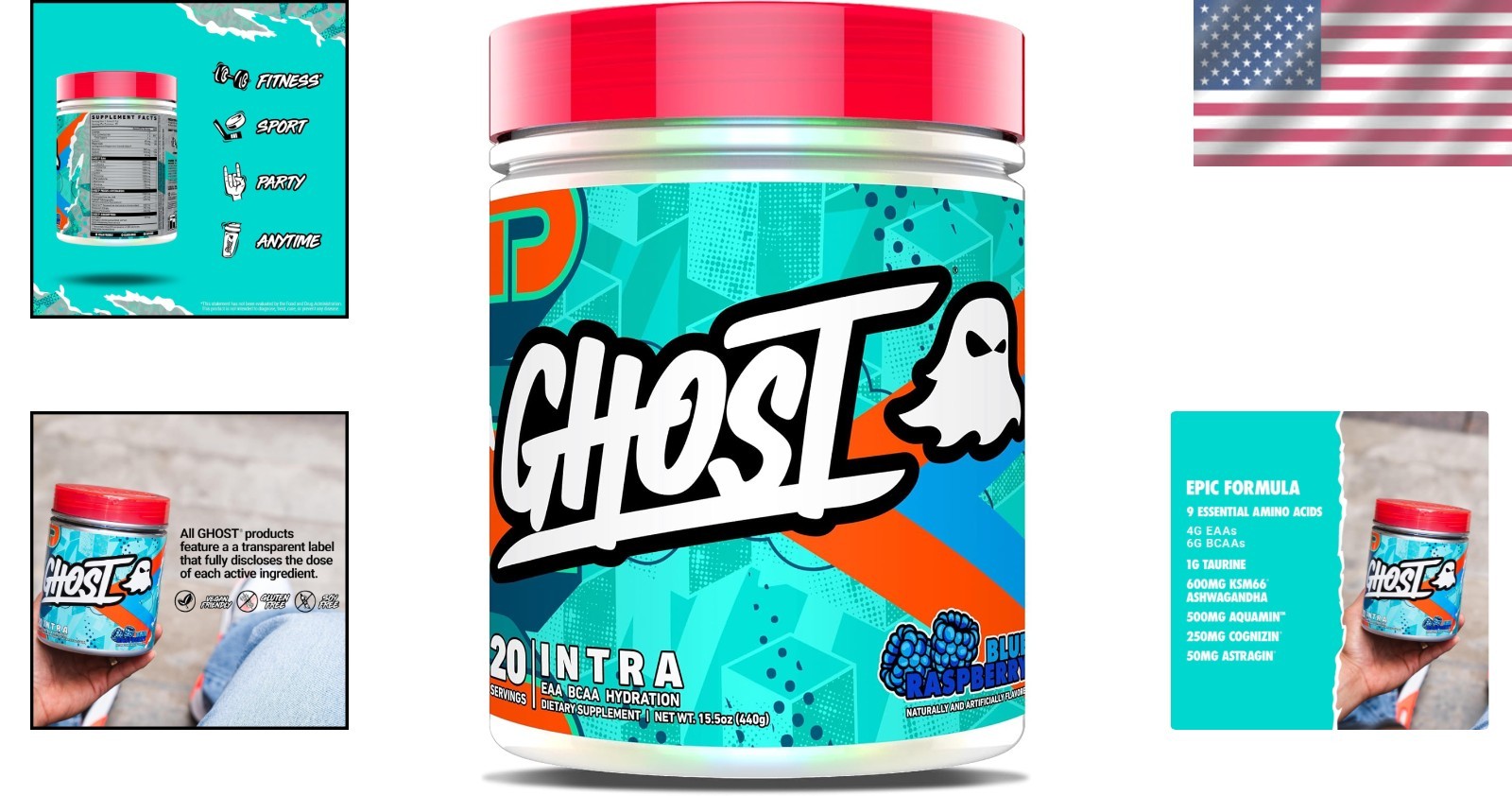 Essential Amino Acids & Nootropics | Intra Workout Powder Blue Raspberry 15.5oz
