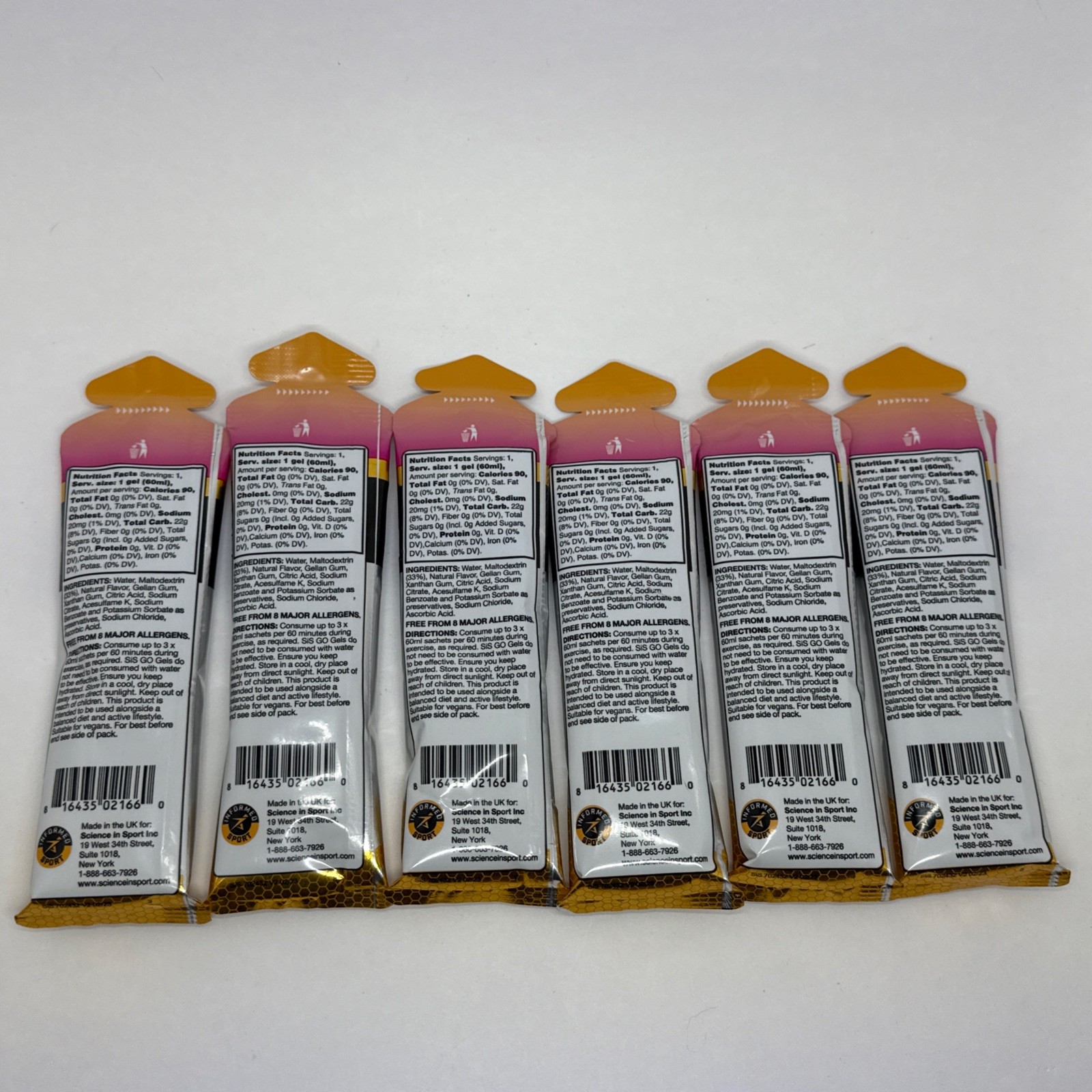 6 Tubes Science in Sport Energy Gel SIS Go Isotonic Energy TUTTI FRUTTI