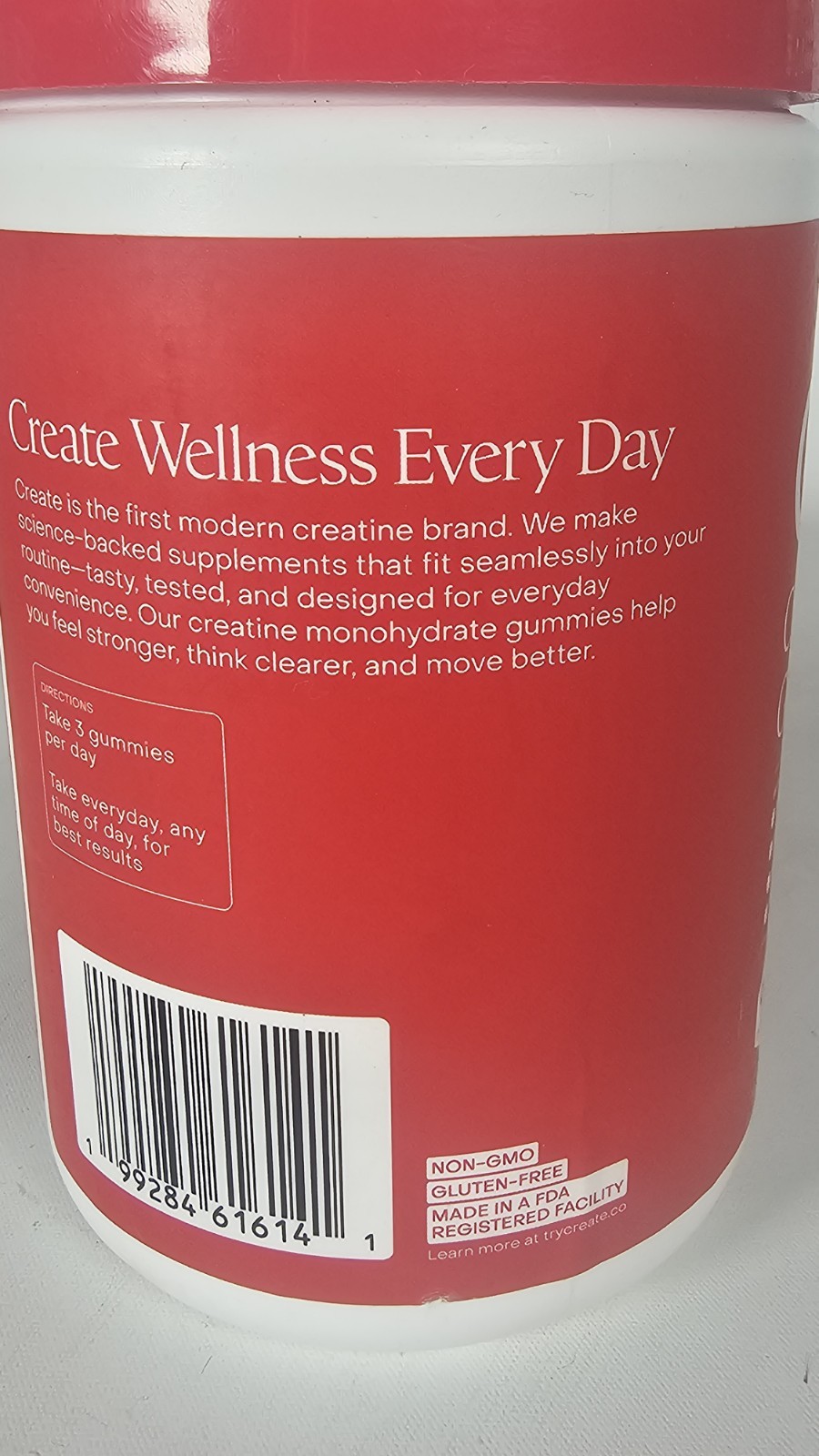 Create Creatine Gummies – 1 Lb. – Energy – Muscle -Boost – Sour Cherry Exp:9/27
