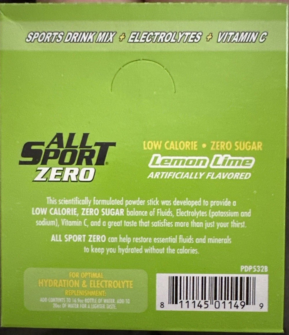 All Sport Zero Calorie Electrolyte Powder Sticks Pack of 50 Hydration Mixes