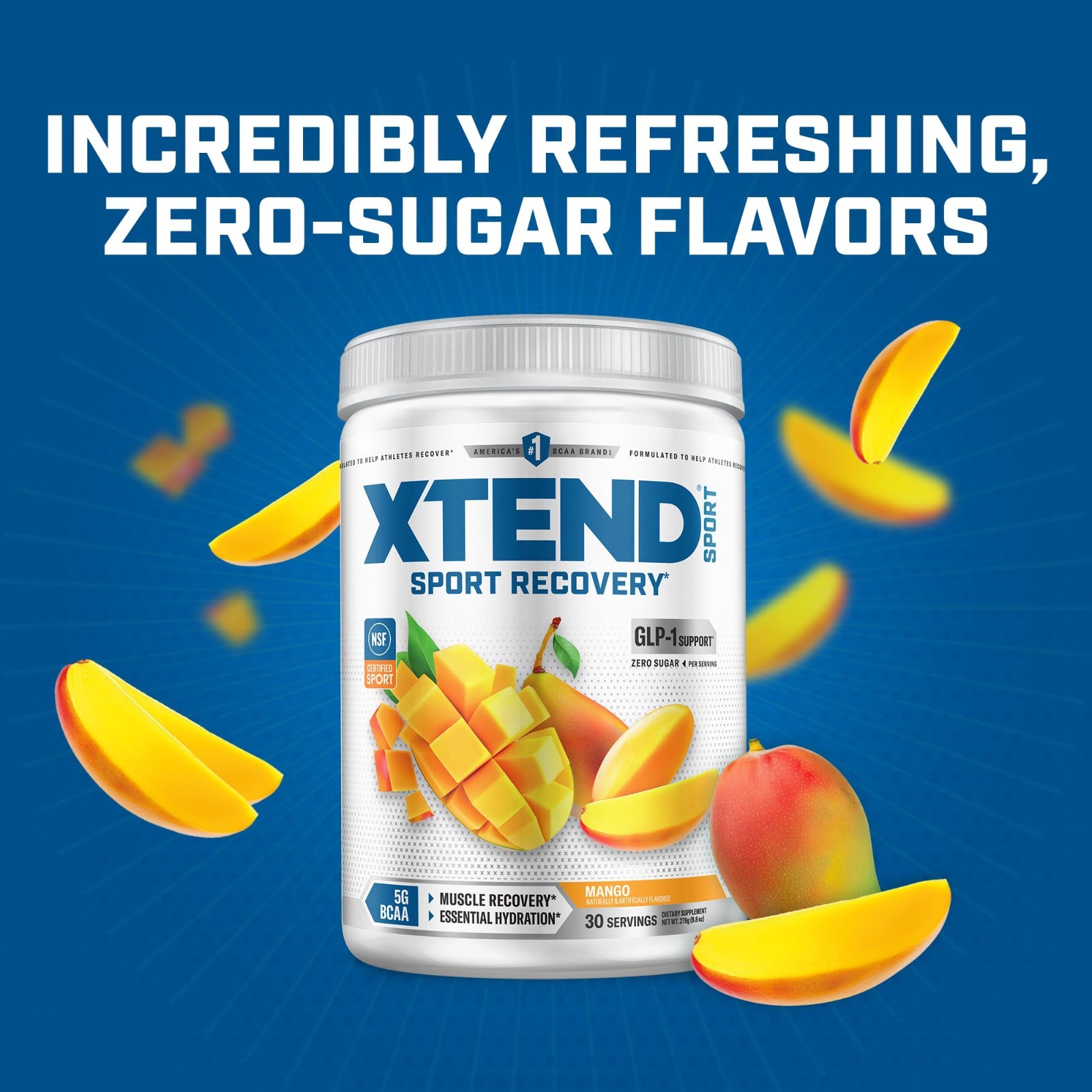 Zero Sugar BCAA Powder – 5g BCAA, 30 Servings, Muscle Recovery & Energy Boost