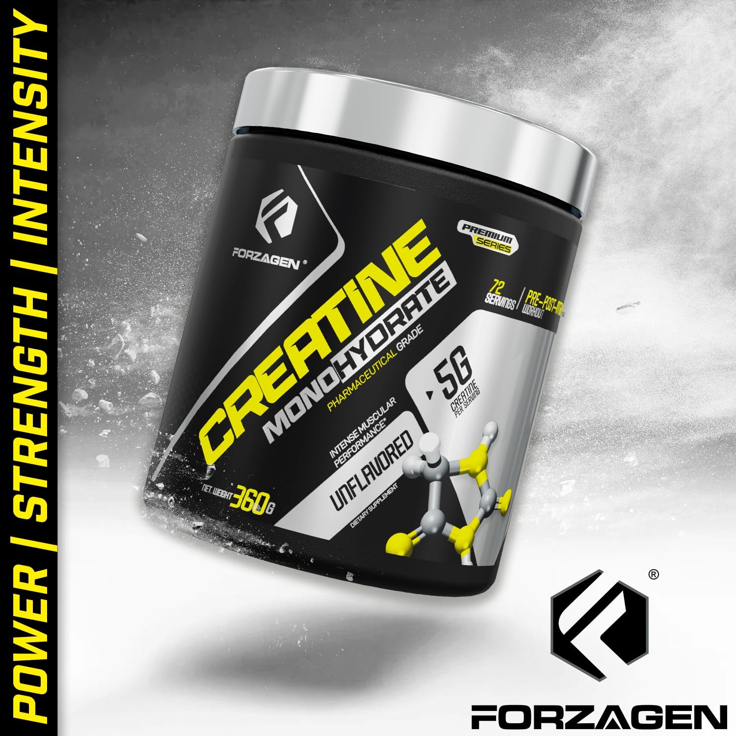 Forzagen Creatine Monohydrate Powder Unflavored, 12.7 Ounce (Pack of 1)