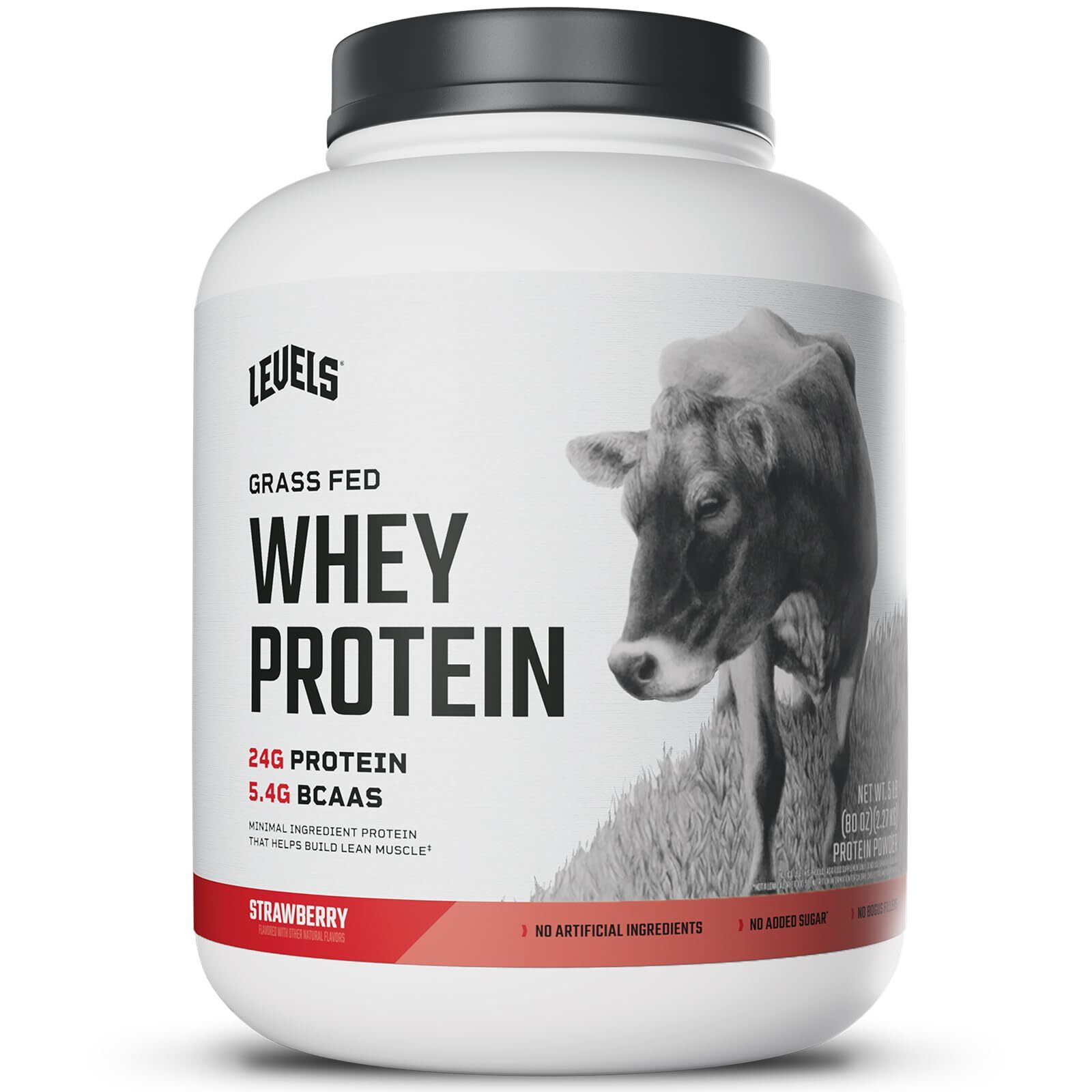 Levels Grass Fed Whey Protein Powder No Artificials 24G of Protein Strawberry…