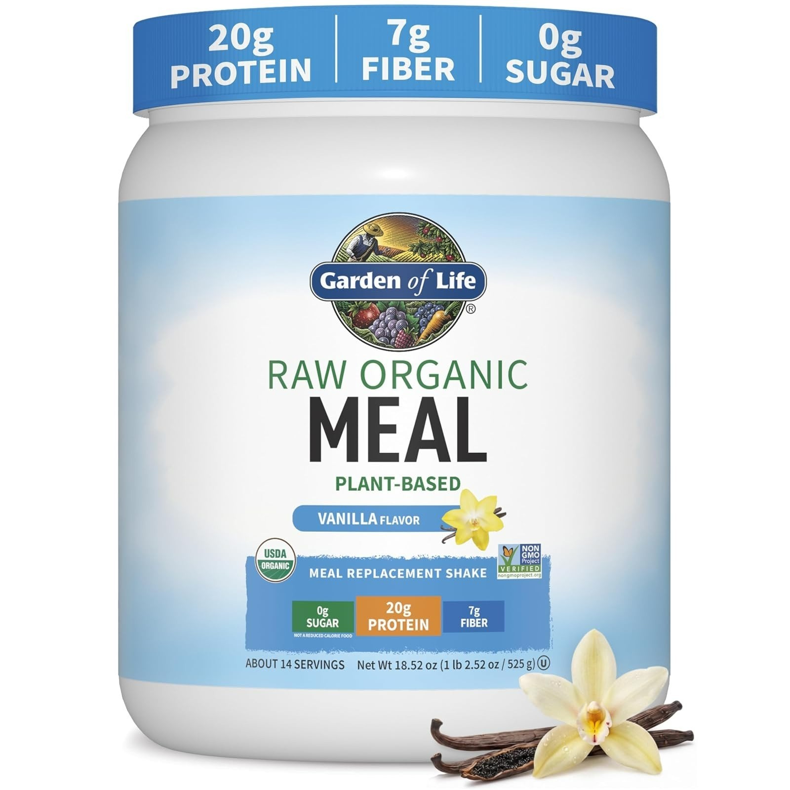 Garden of Life Raw Organic Meal Protein Powder, Chocolate, 14 Servings
