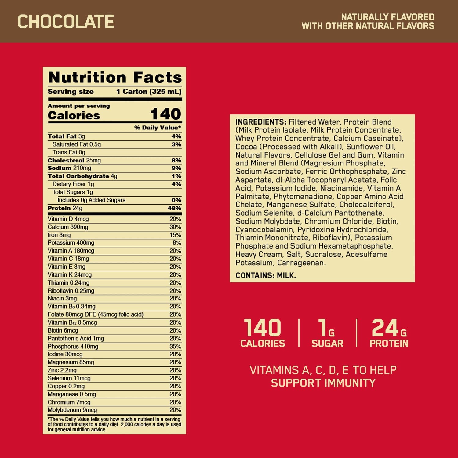 Optimum Nutrition Gold Standard Protein Shake 24G Protein Ready To Drink