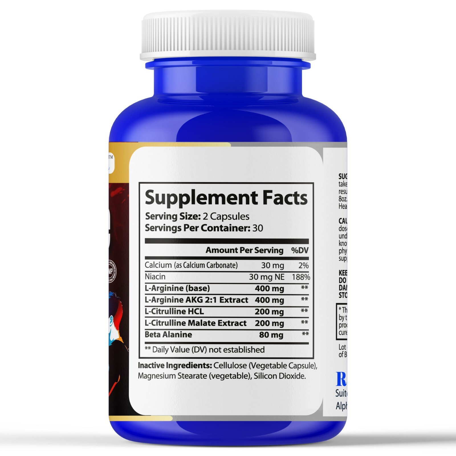 L-Arginine Capsules for Men – Nitric Oxide Booster Male Enhancement Formula 60C