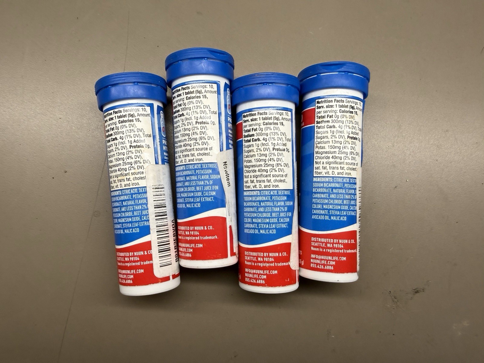 New 4X NUUN Sport Hydration Electrolyte Tubes 10 Count Tablets Each Fruit Punch