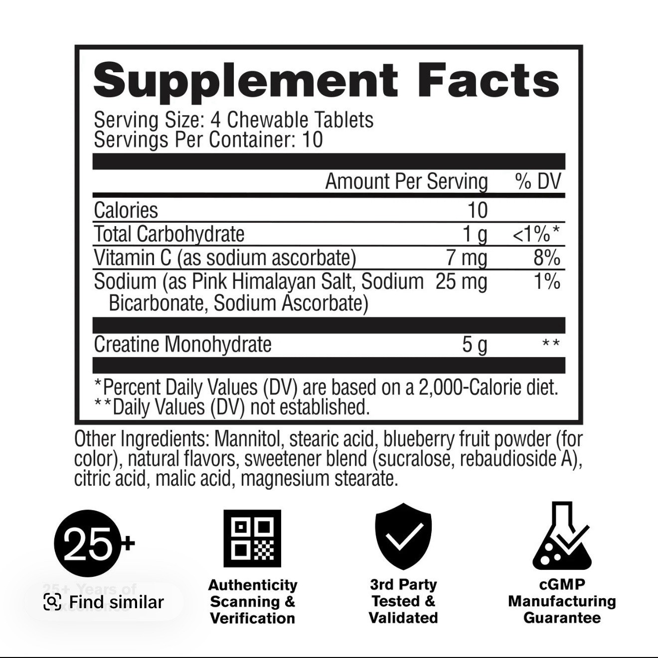 GAT Sport Creatine Chews Zero Sugar Grape Cotton Candy 5g 40 Tablets
