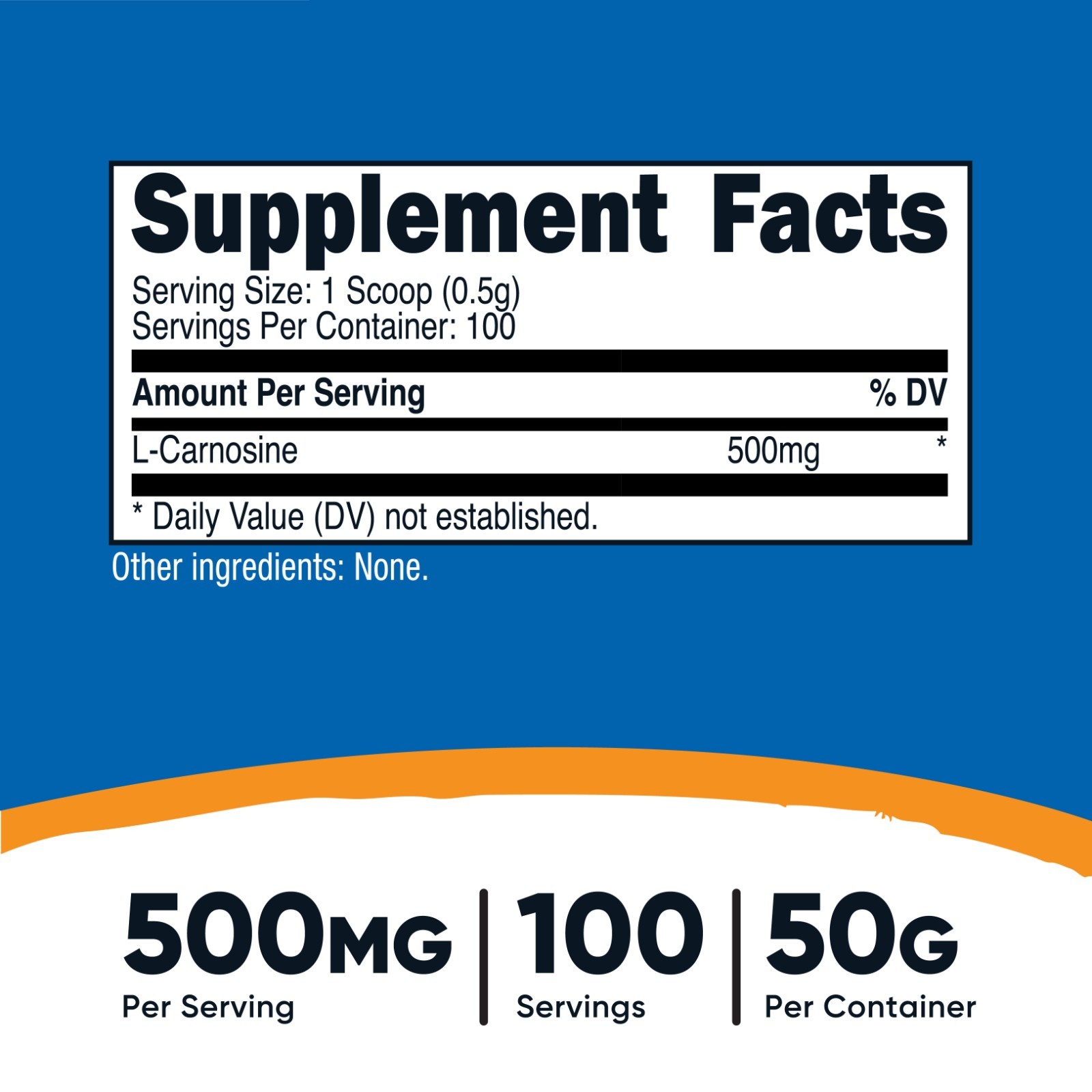 Nutricost L-Carnosine Powder 50 Grams (100 Servings) – Non-GMO