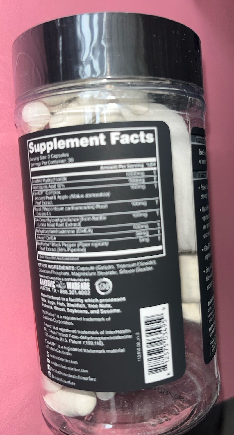 ANABOLIC WARFARE PROJECT JACK’D Strength Power Performance Lean Mass 90 Capsules