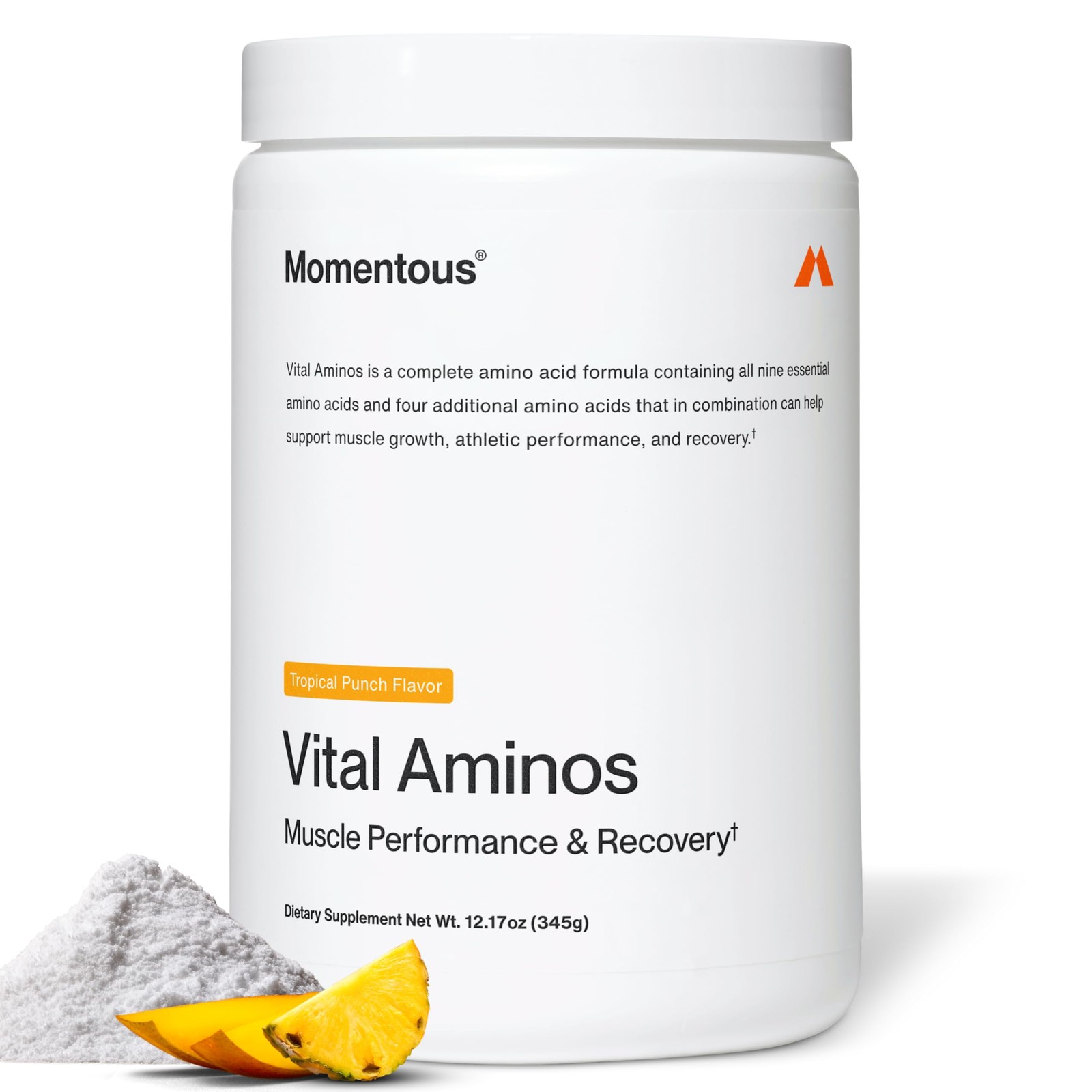 Momentous Vital Aminos Powder Supplement BCAA & EAA Tropical Punch NSF Cer…