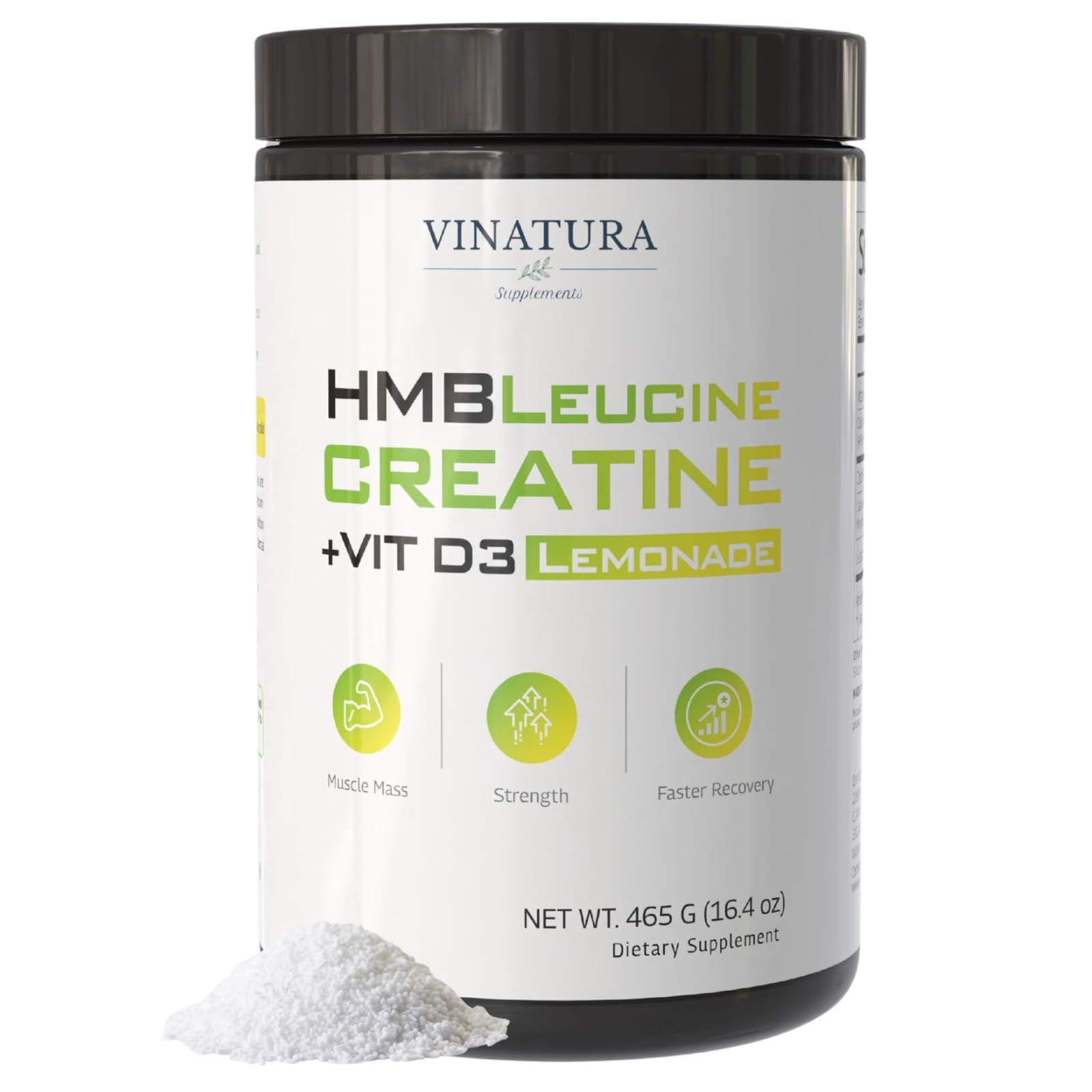 HMB Creatine Leucine Powder – 5g Creatine Monohydrate, 3g HMB Supplement, 3g …