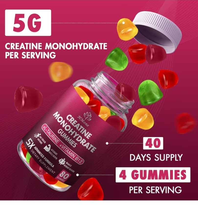 Creatine Monohydrate Gummies – 5g for Men & Women, 160 Count and Creatine Chewab
