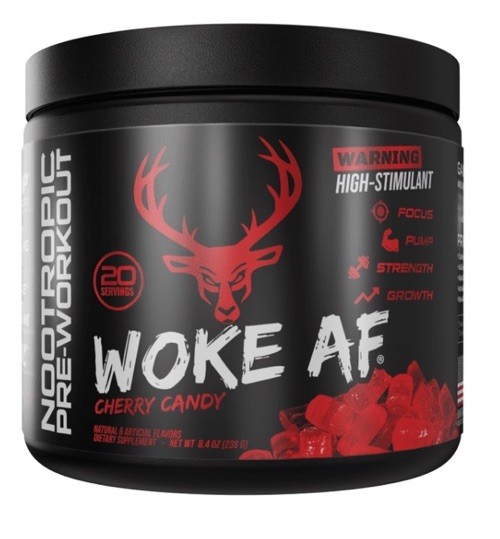 Bucked Up – Woke AF – “CHERRY CANDY” Flavor Nootropic Preworkout – Exp 01/2027