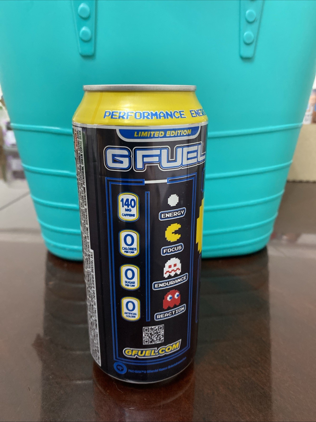 G-Fuel Pac Man Energy Drink Full Can 16 Fl Oz Cherry Lollipop Video Game Arcade