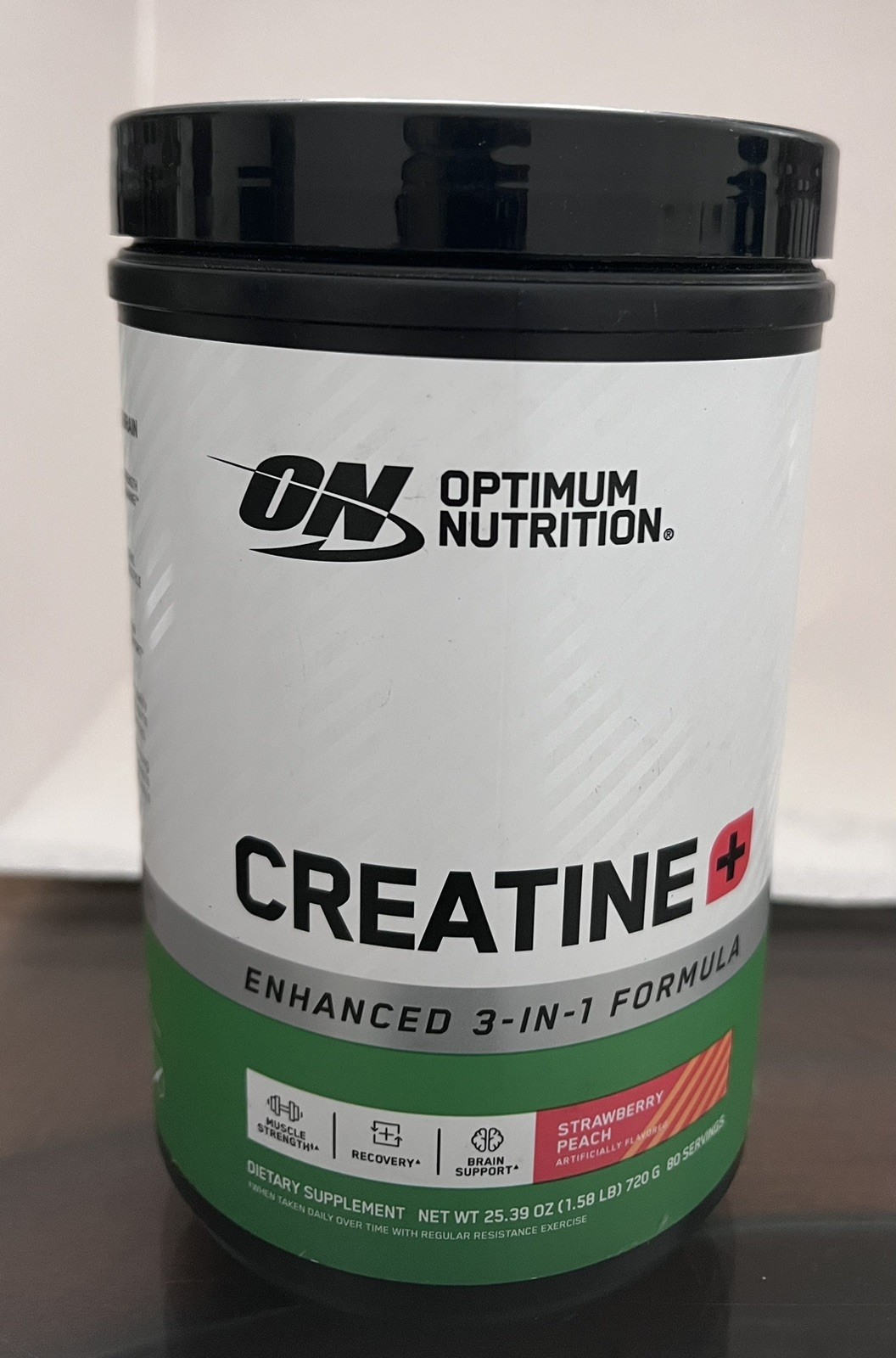 Optimum Nutrition Creatine+ Enhanced 3-in-1 Formula Strawberry Peach 25.39oz