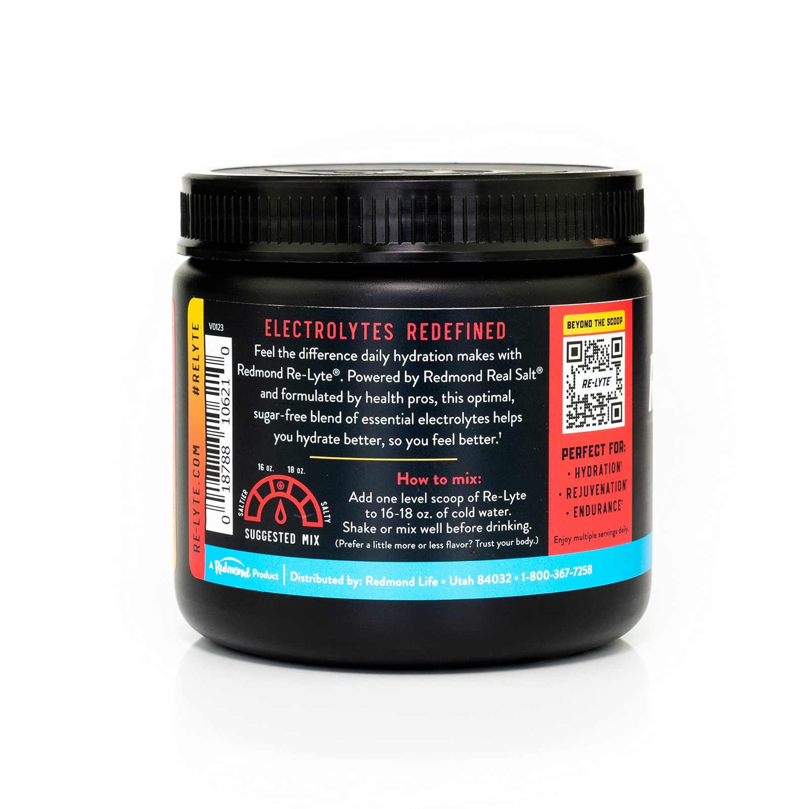 REDMOND Re-Lyte Hydration Electrolyte Powder Mix 13.4 Ounce (Pack of 1), Red