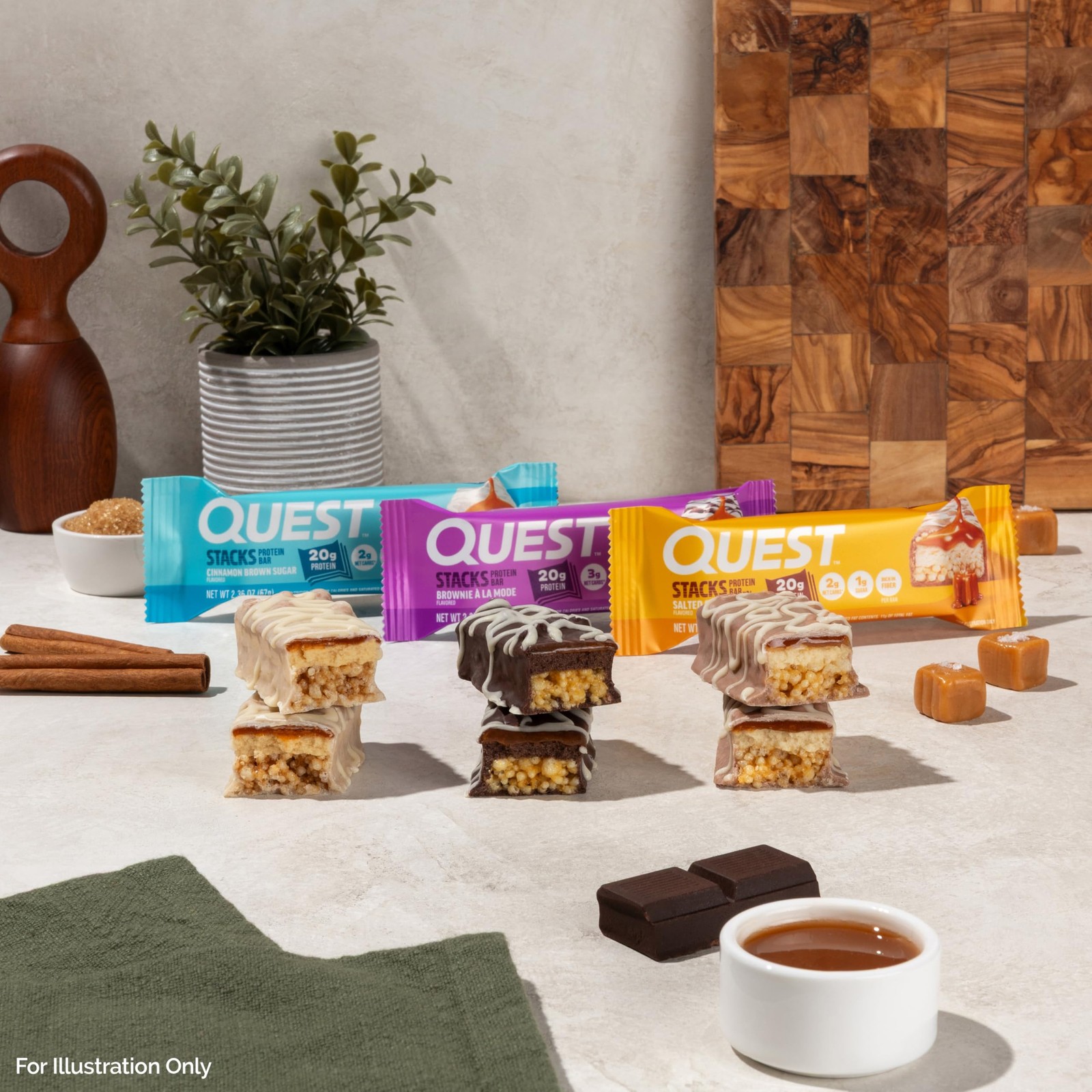 Quest Nutrition Stacks Protein Bars, Salted Caramel 4 Count (Pack of 1)