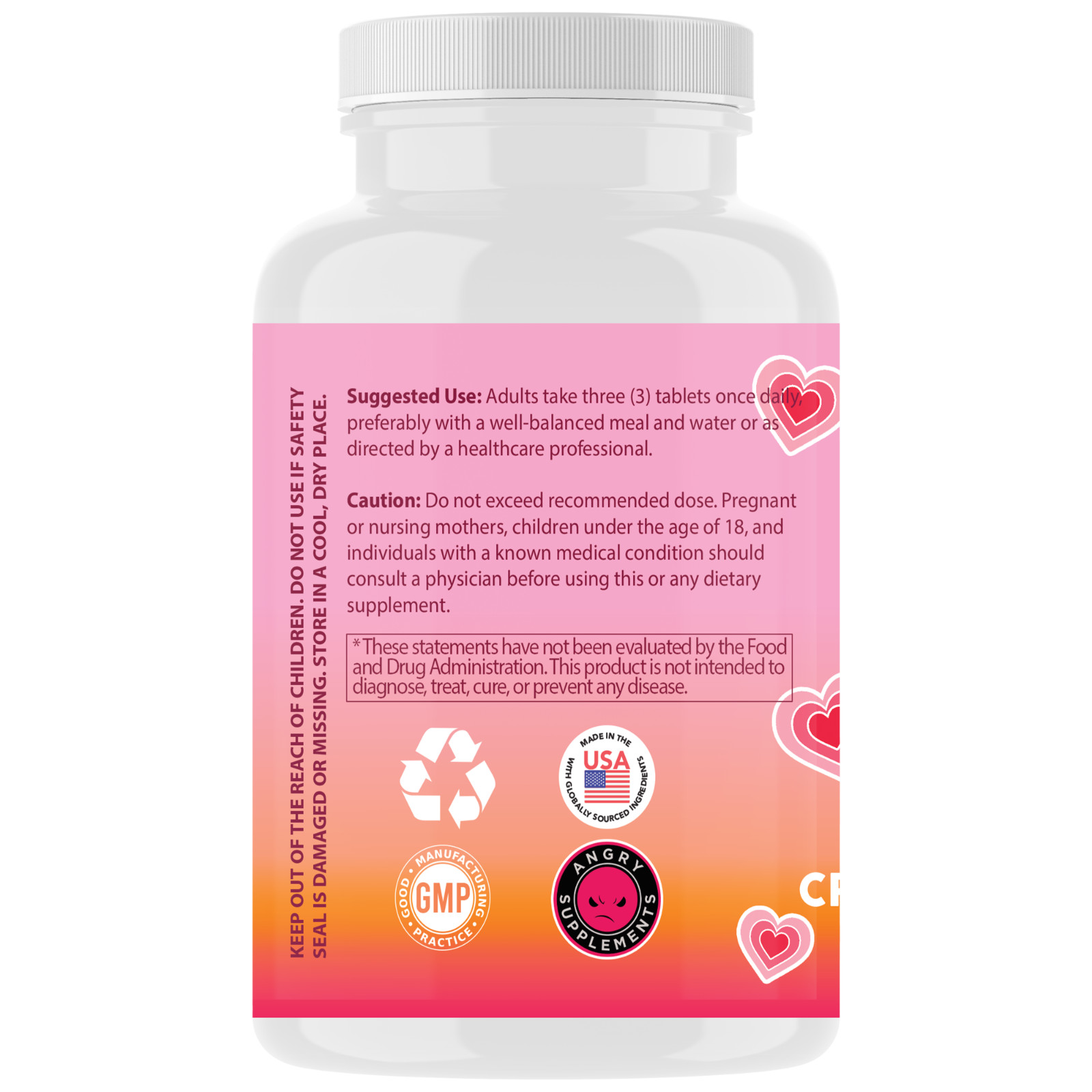 Angry Supplements Better Booty BBL Tablets Creatine for Women Glute Builder 90ct