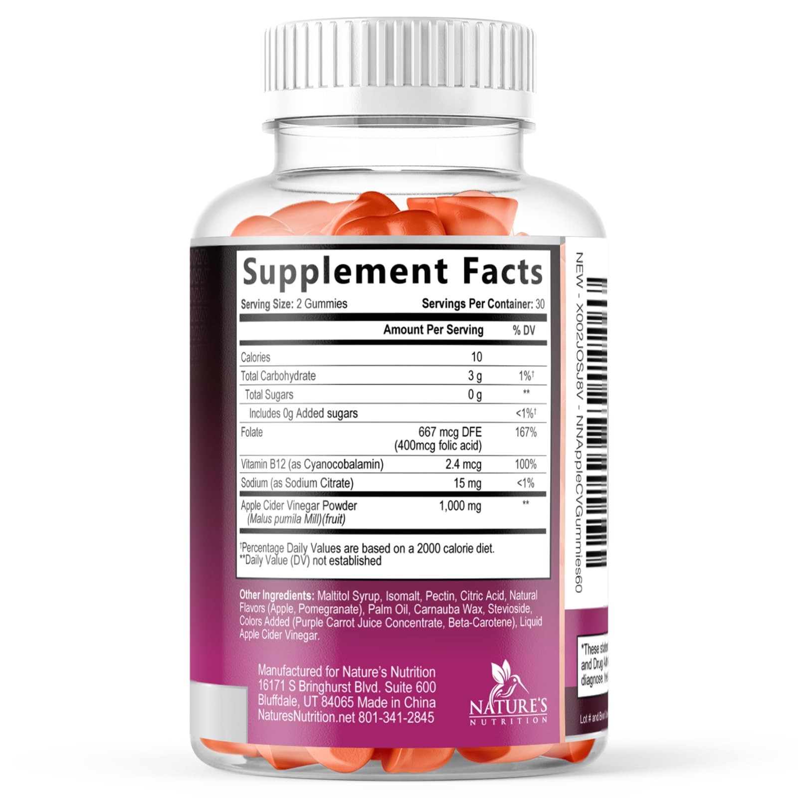 Apple Cider Vinegar Gummies for Weight Loss – Sugar Free – Max Strength ACV Gumm
