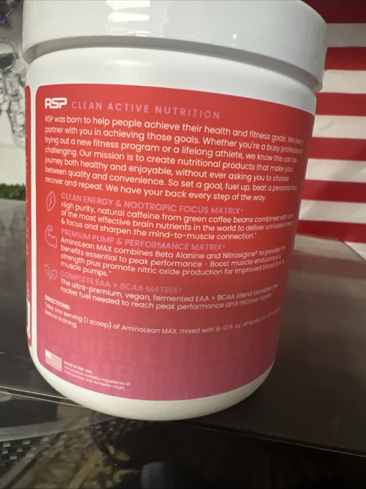 RSP Nutrition AminoLean MAX Pink Lemonade Pre-Workout Energy