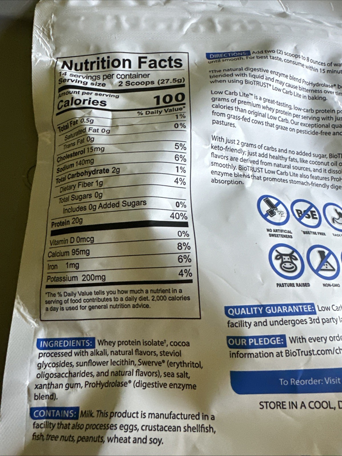 Low Carb Lite™, Premium Grass-Fed Whey Protein, Chocolate Ice Cream, 13.5 oz