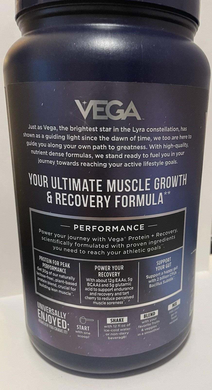 Vega Sport Vegan Protein Powder + Recovery – 30g Plant Based Protein – Exp 3-27