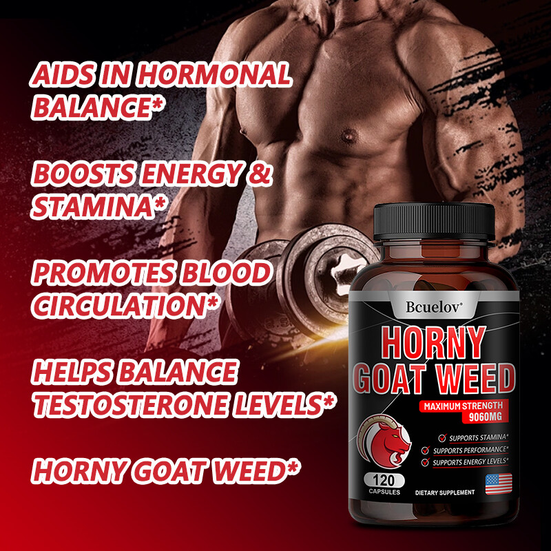 Horny Goat Weed for Men & Women-with Maca, Saw Palmetto, Ginseng, L-Arginine NEW