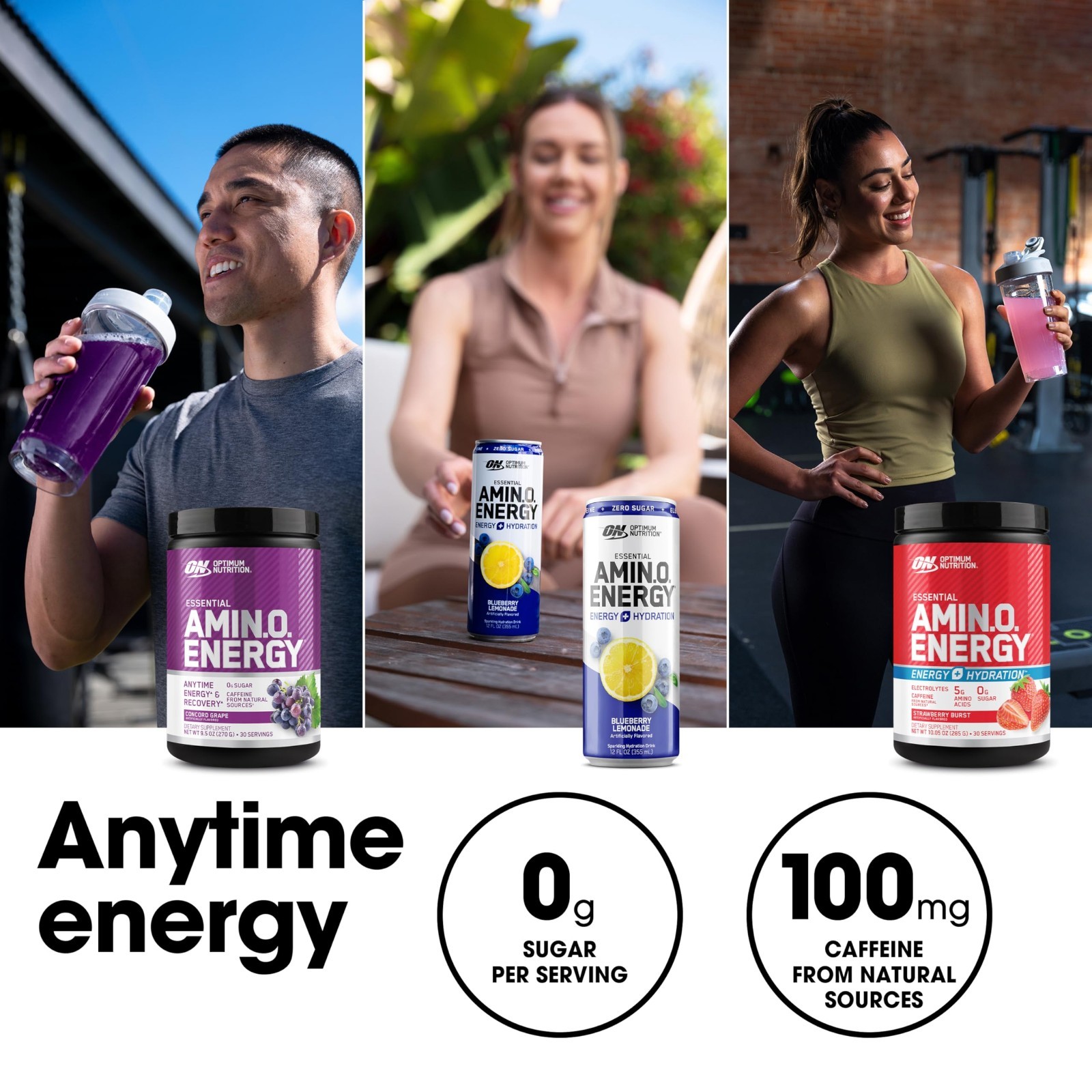 Amino Energy Pre Workout Powder – BCAA, Green Tea, Keto Friendly, 30 Servings –
