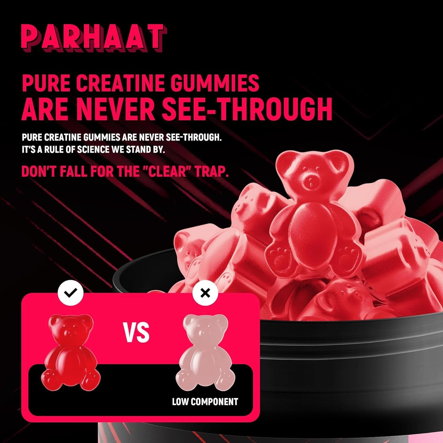 Parhaat NSF Certified Creatine Gummy – Creatine Monohydrate Gummies 5g