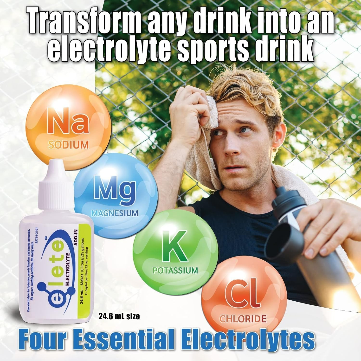 elete – Electrolyte Add-In – 1 Pocket Bottle – 4 Essential Electrolytes Conce…