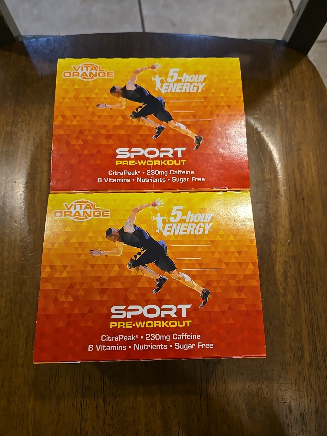 New Lot (2) x 5-Hour Energy Sport Pre-Workout Vital Orange 6-Pack Exp 10/30/2026